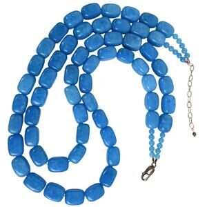 Signed Silpada Sterling Silver Double Strand Blue Magnesite Gemstone Necklace 20